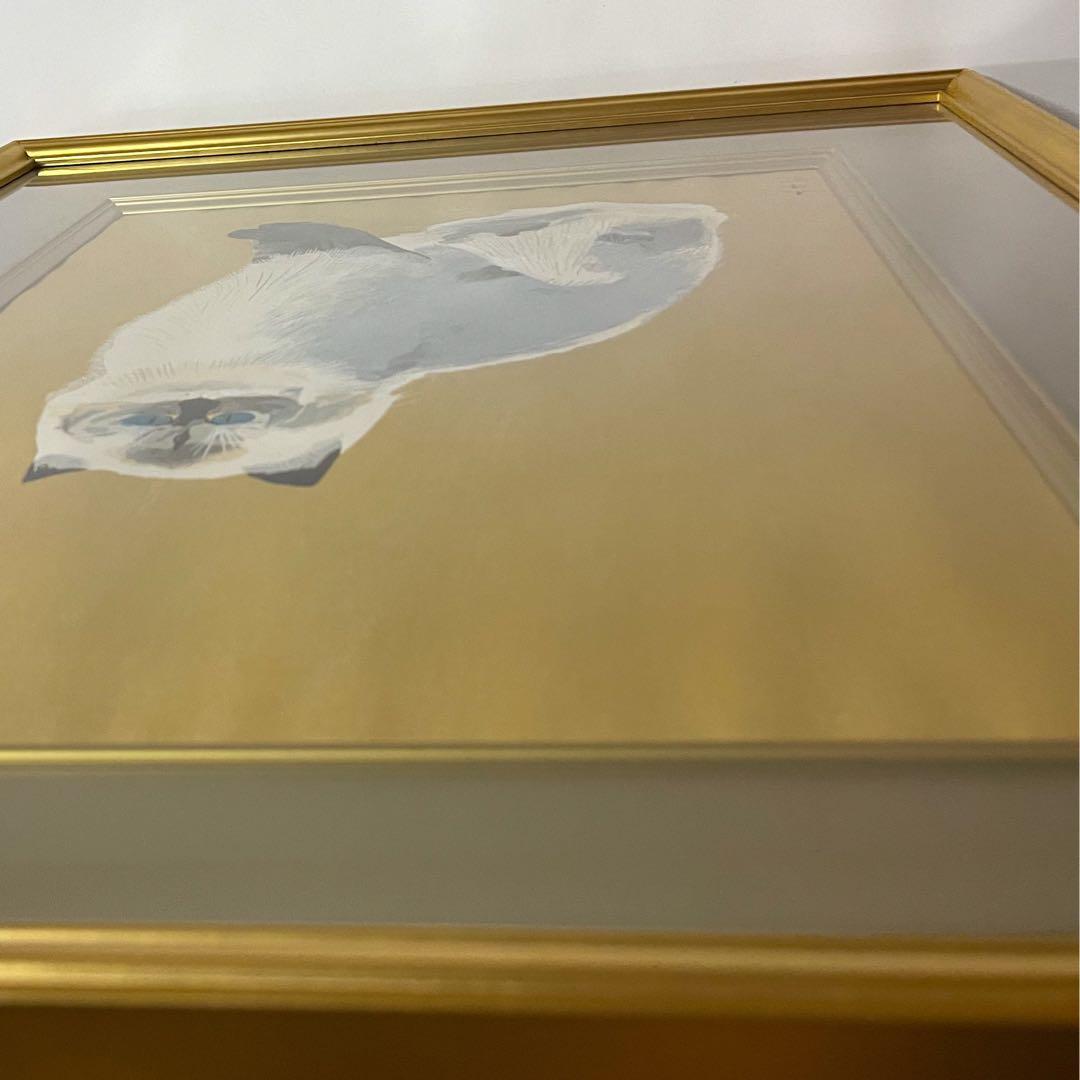 絵画　奥村土牛「シルバータビー」 猫　版画　美品 Togyū Okumura