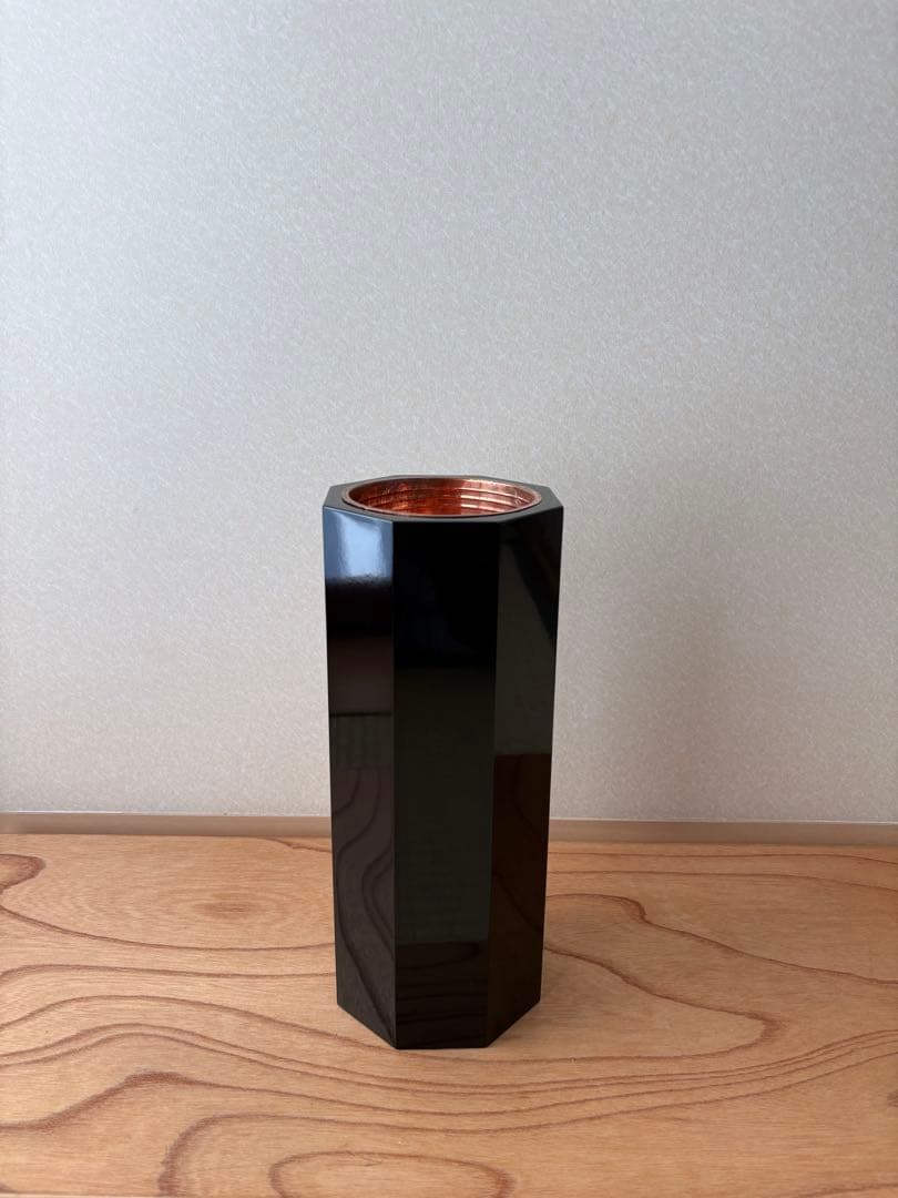 62【おまとめ買い可】華道　八角塗寸胴　華道具　寸どう　生け花　花器　花入れ