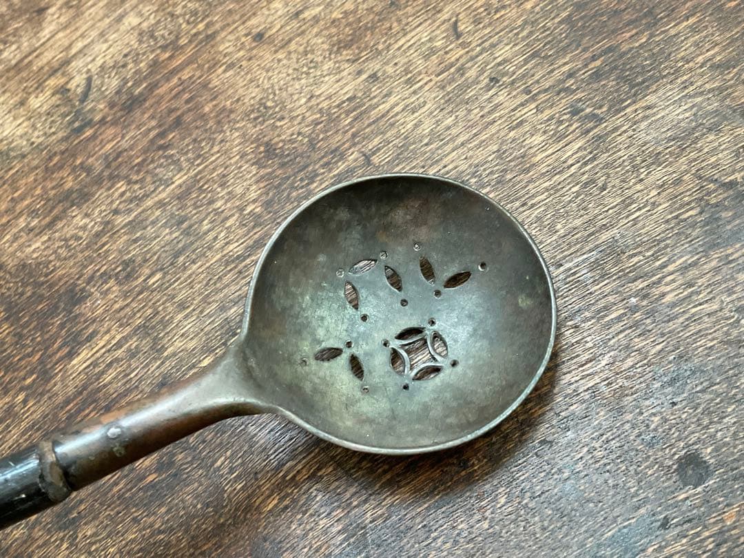 李朝　匙　柄杓　民藝　仏教美術　長さ約60cm