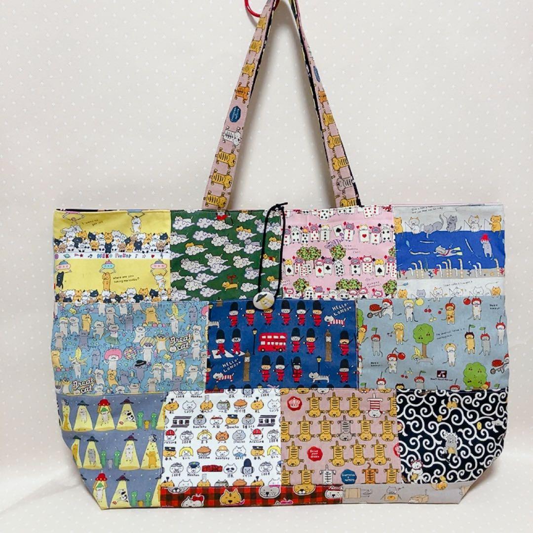 ブチ子。 パッチワークトートバッグ ポーチ