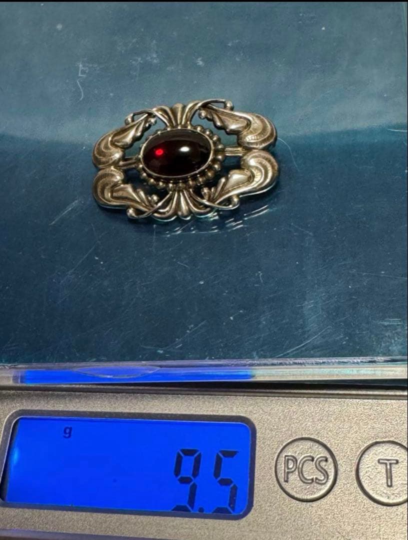 c*o様 北欧デンマーク　ヴィンテージ ジョージジェンセン　深い赤色。ブローチ4