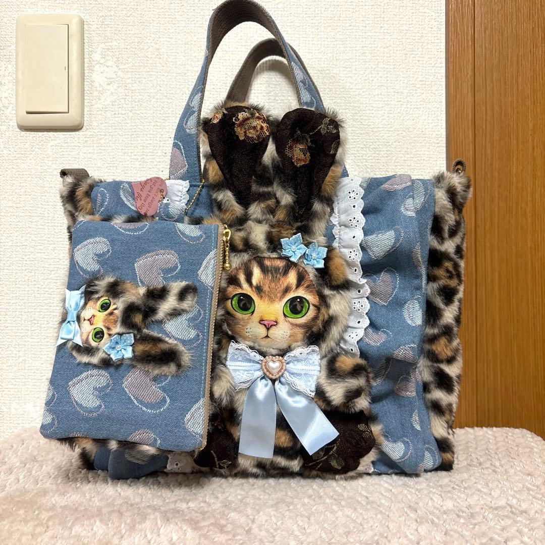 コヤンイサムチョン　ふわモコうさぎサンダーちゃんフリルトート＆ポーチ