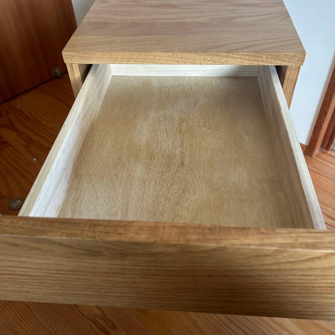 【廃盤品】無印良品 木製 デスクキャビネット 引き出し2段 タモ材