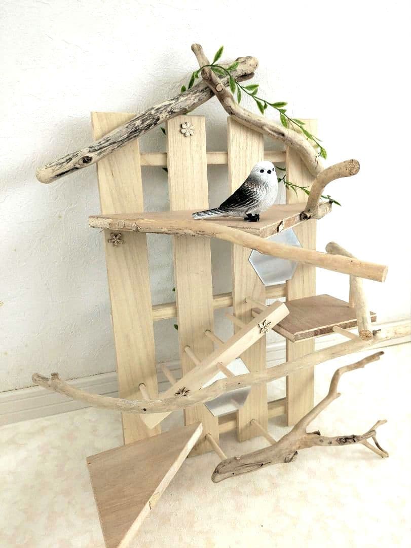 バードアスレチック　流木　壁掛け 止まり木 37バードトイ　バードジム
