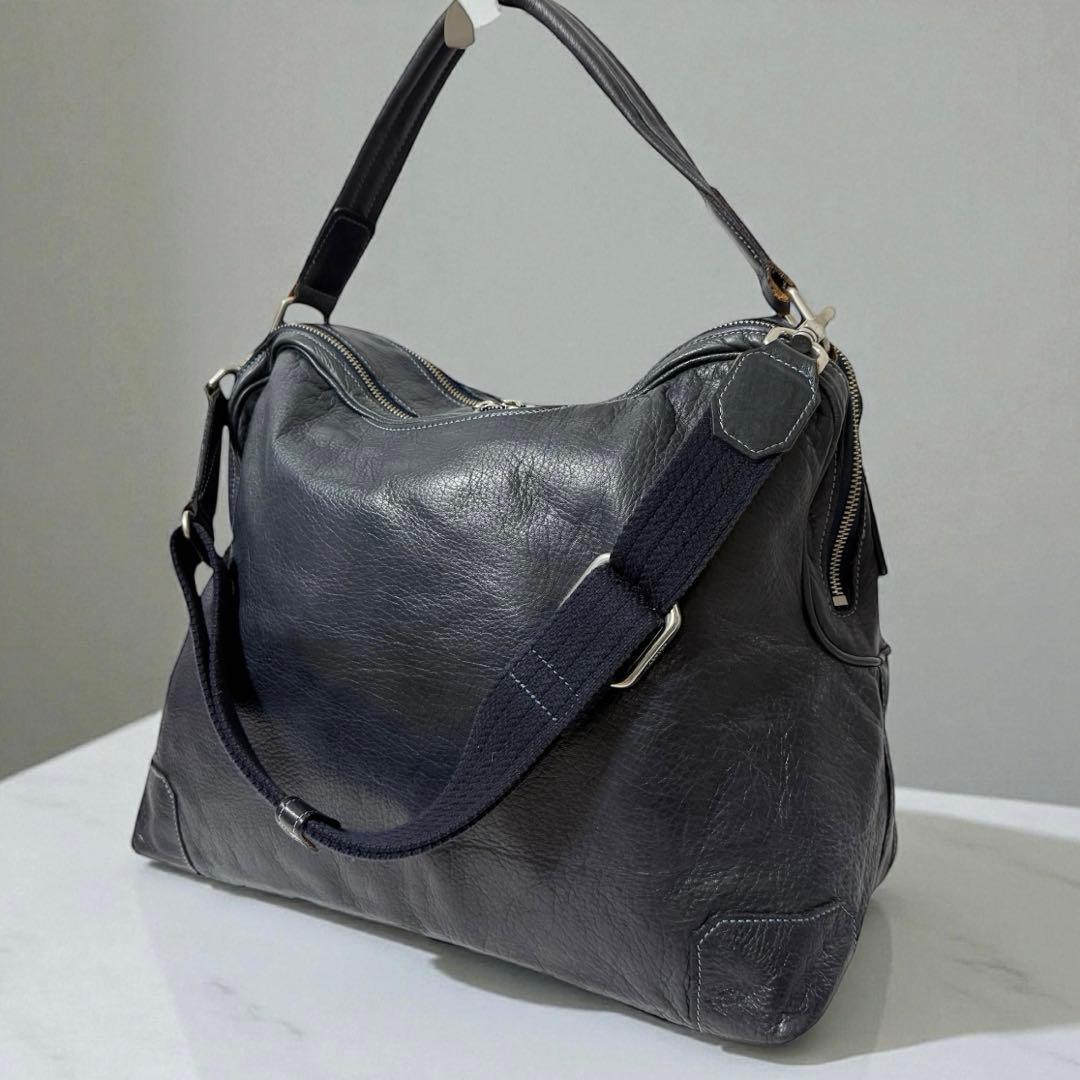 アニアリ 2way ショルダーバッグ A4収納可 大容量 レザー