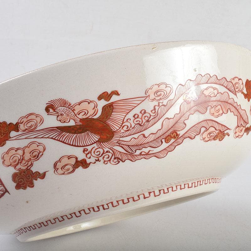 九谷焼　古九谷　赤絵八郎手　龍文　三つ組入れ子　菓子鉢　時代箱　G　R9171H