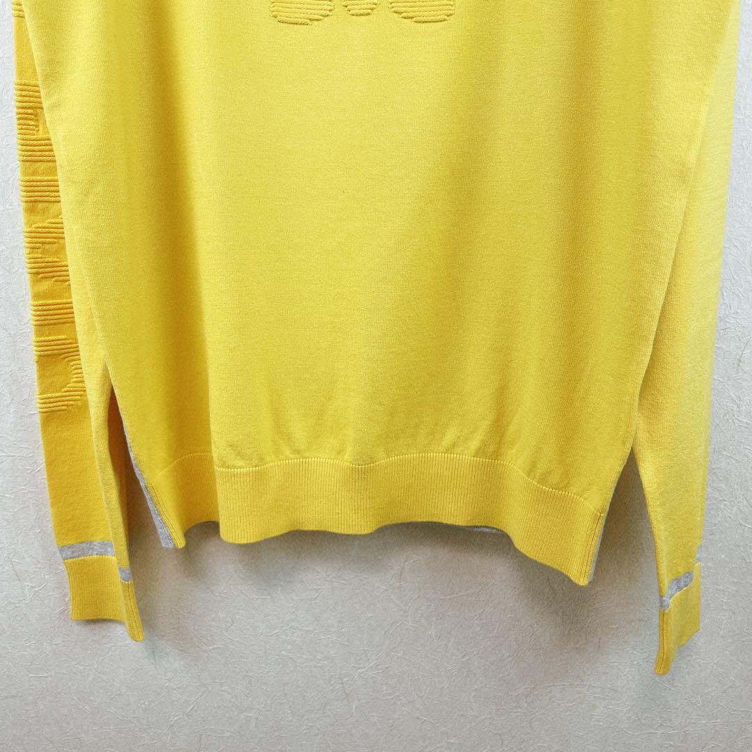 24FW【新品未使用 アルチビオ】少々難有り前後配色立体ロゴクルーセーター38号