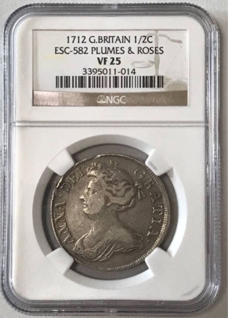 1712年 イギリス 1/2クラウン アン女王