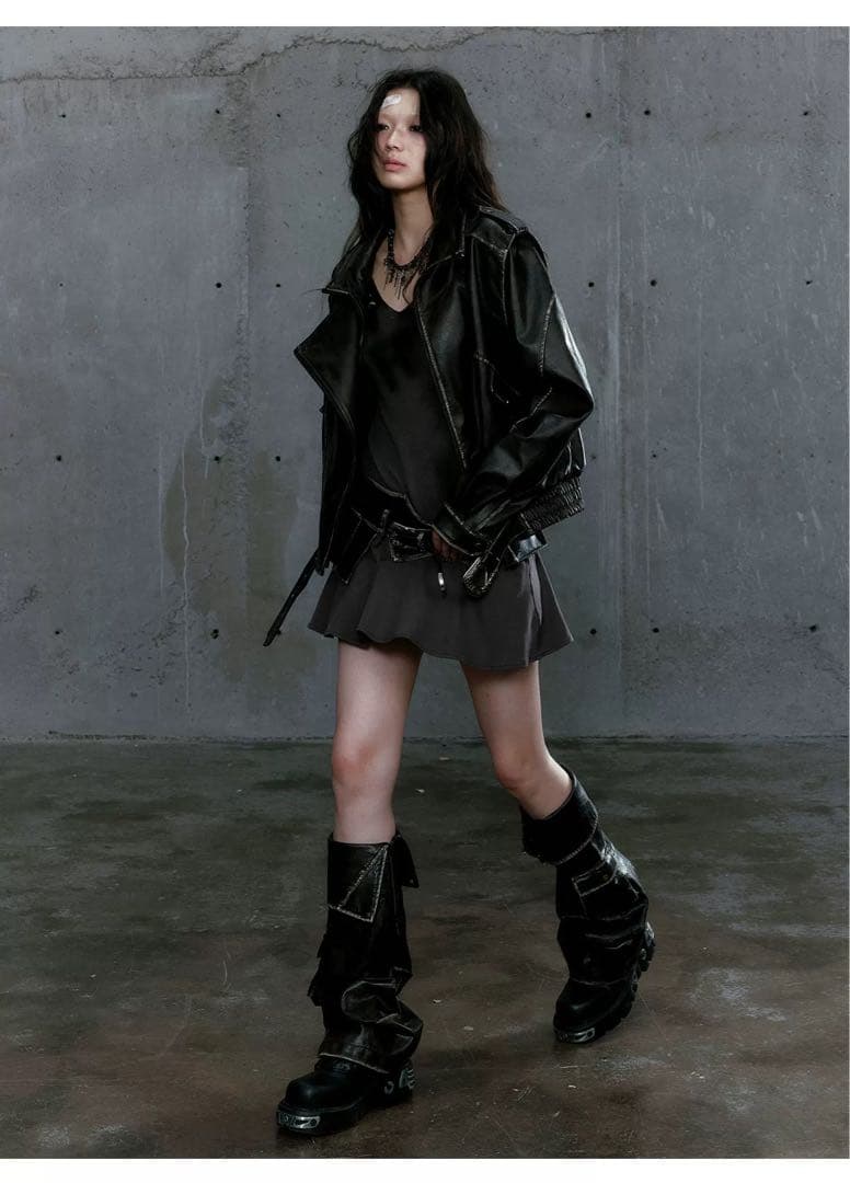 Cest Nous レッグウォーマー　ヴィンテージ　y2k ブラック　pu00s