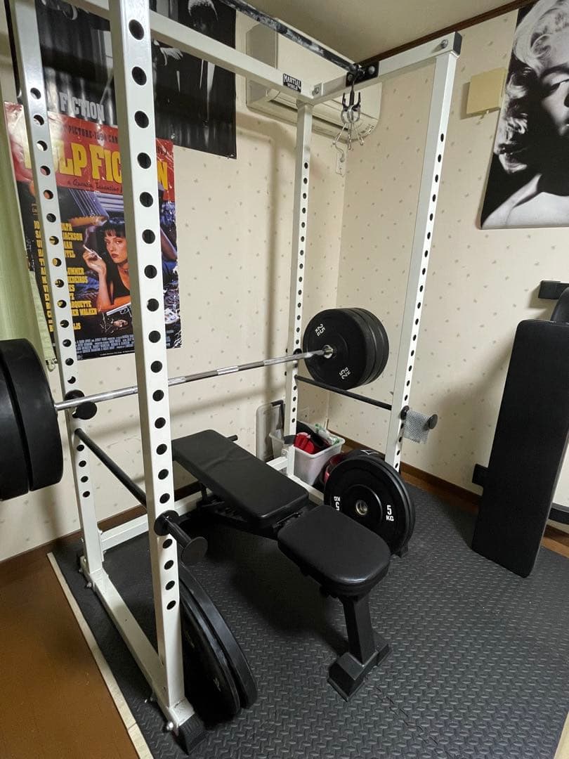 【愛知県名古屋市引き取り限定】ホームジムセット パワーラック ベンチ付き