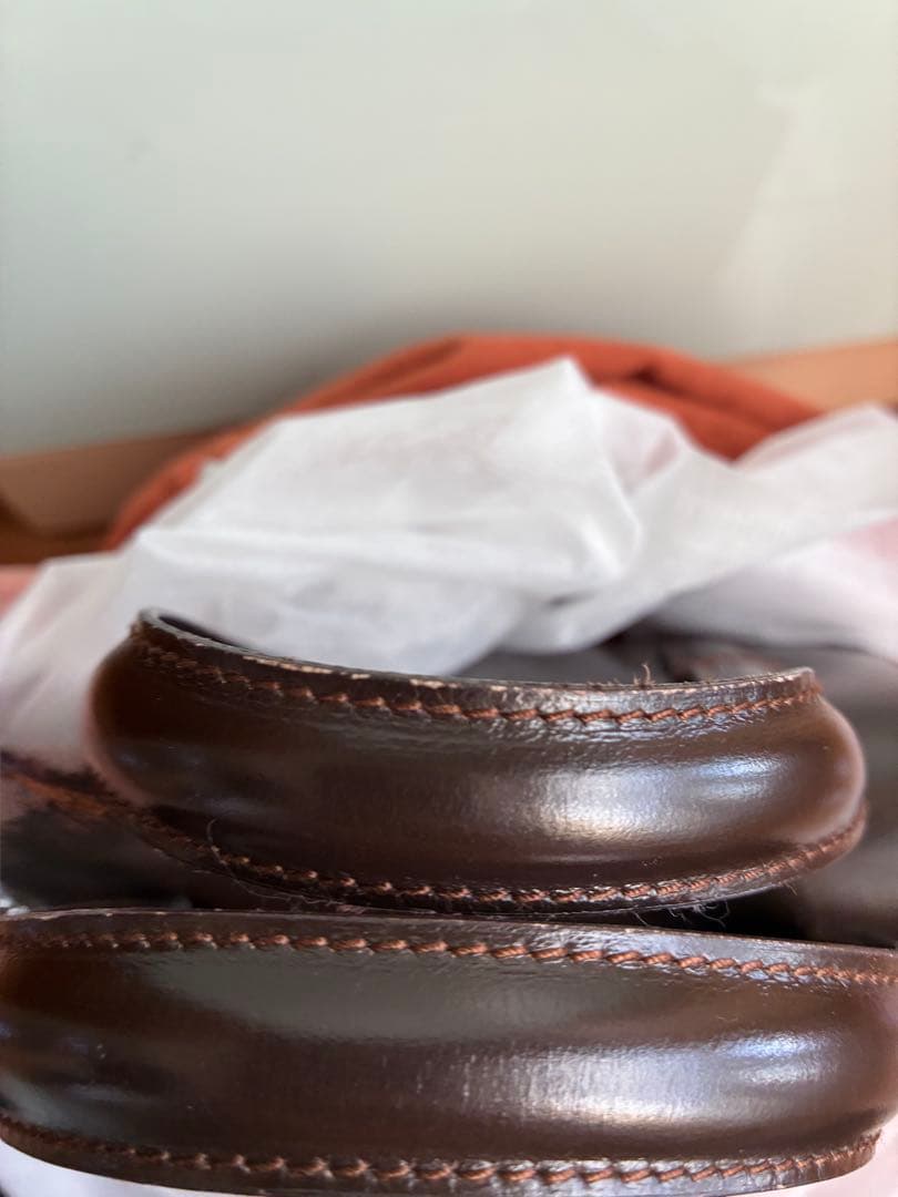 ロエベ　ダークブラウン レザー ハンドバッグ