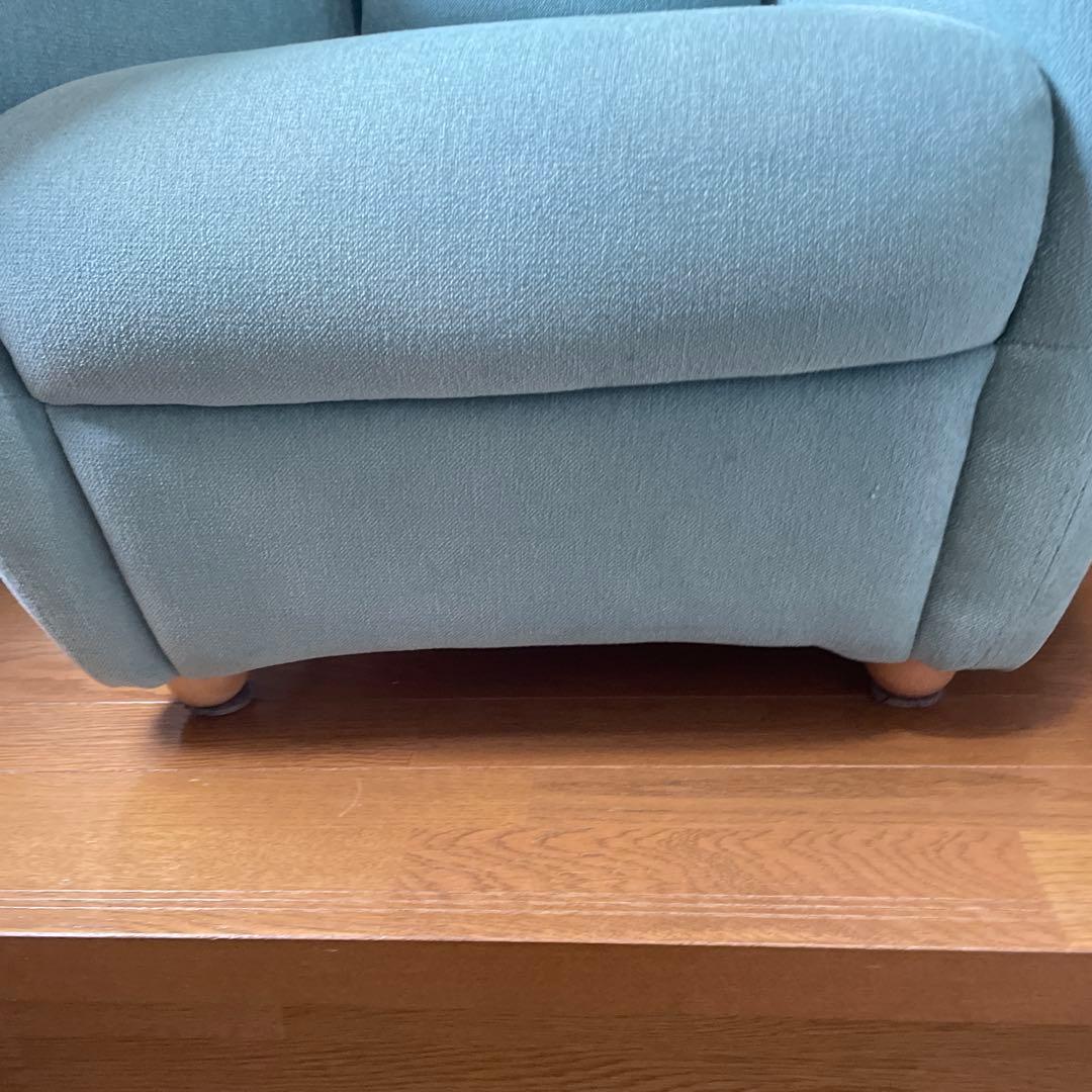 IDÉE ミニミラーアームチェア　一人掛けソファ　ブルーグレー