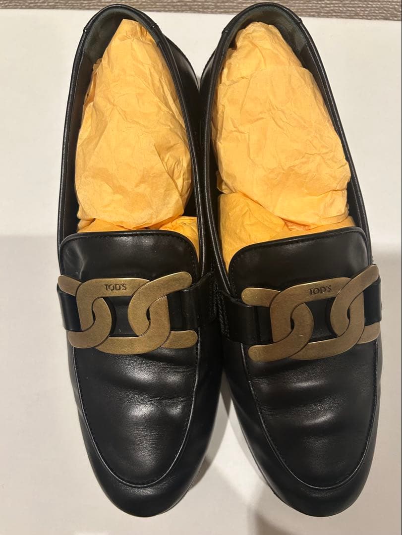 TOD'S 黒レザー ローファー 保存袋付き