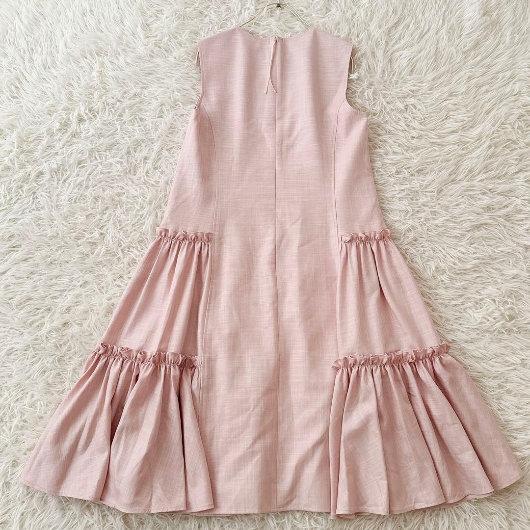 美品 アディアム✨フォクシー ルーシュドドレス ワンピース フリル ギャザー S