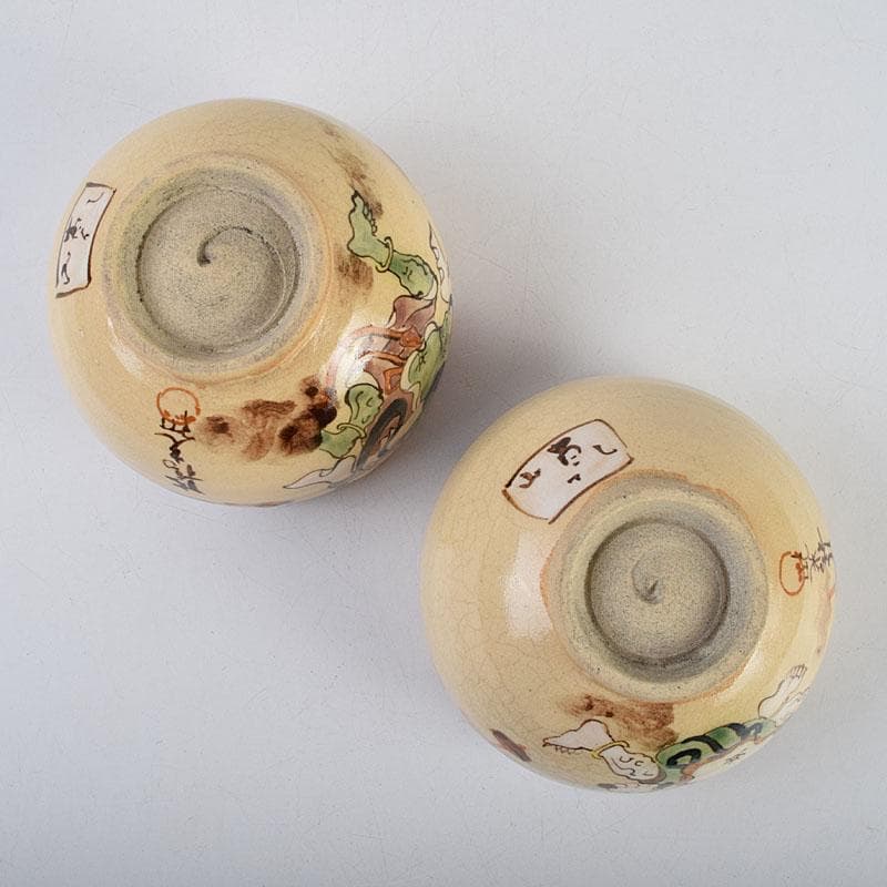 Mikan　尾形乾山紫翆深省風神雷神茶碗壱双方谷浩明極め箱　MR9472H