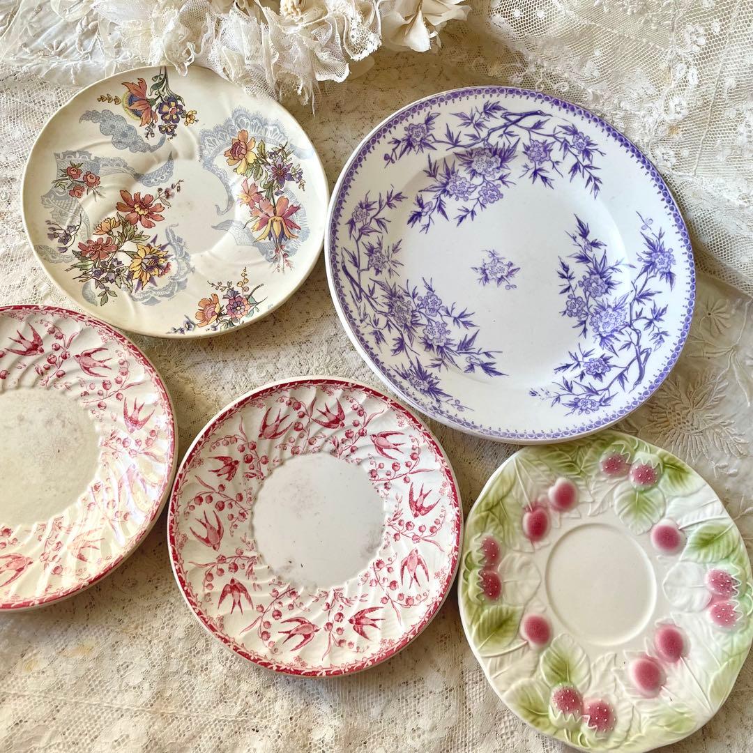 新春アンティーク福袋③プレート&ソーサー5枚セット　サルグミンヌARUNDO 皿