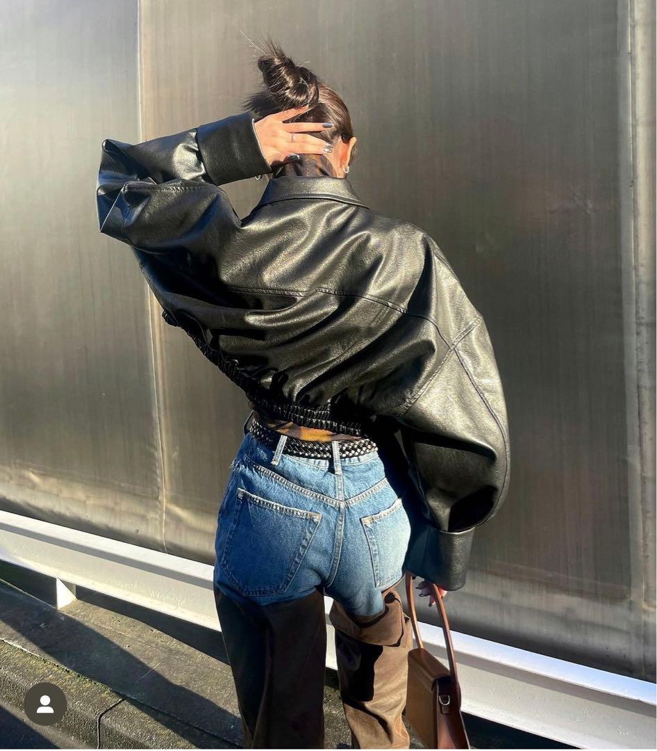 ジャケット・アウター meltthelady cropped leather like jacket