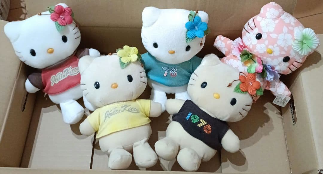 レア希少★ハローキティ★夏★ギャル★日焼け★ハイビスカス★アロハ★5体セット