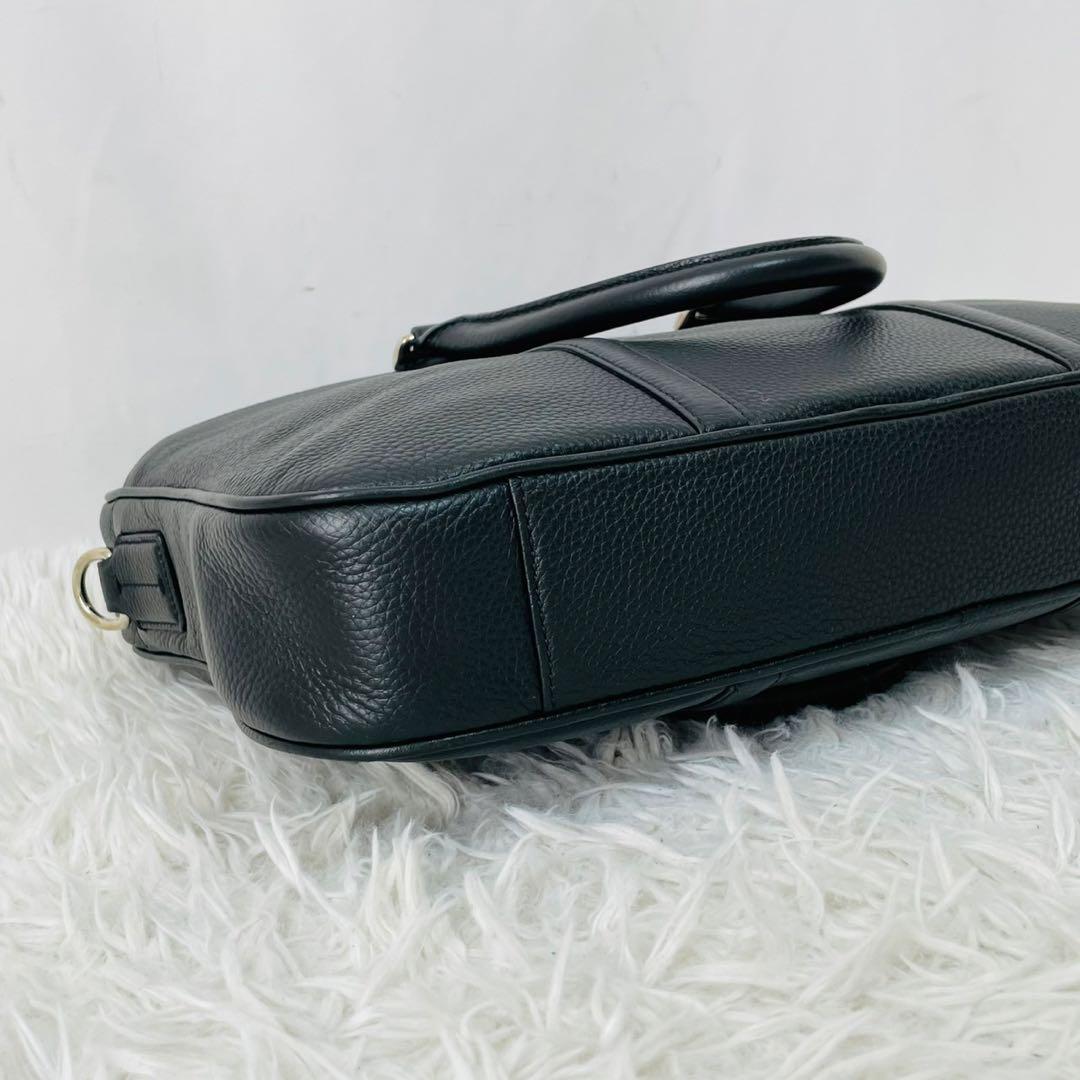 【現行近】BALLY MALESO 2WAY ブリーフケース シボ革　ブラック