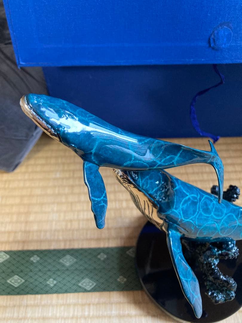 【美品・作品保証書有り】クリスチャン・リース・ラッセン　クジラの彫刻