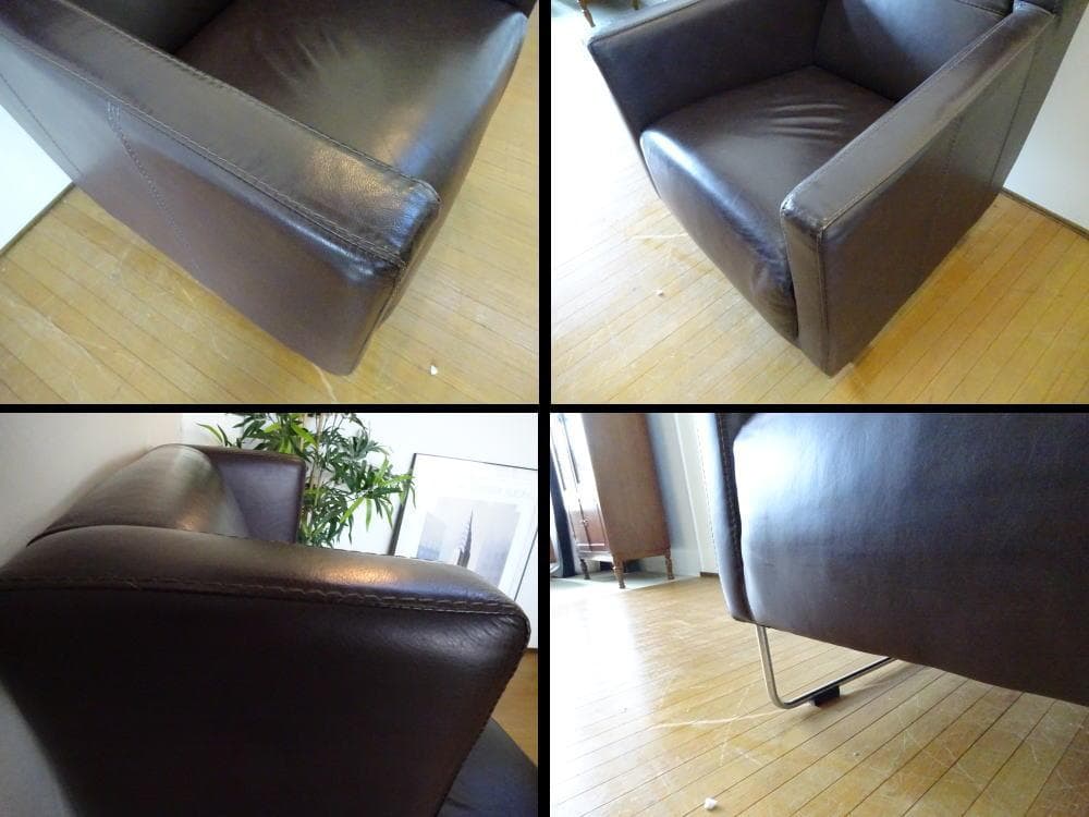 beaute　ヴィンテージ　レザーワールド　総革　ハイバック　1Pソファ