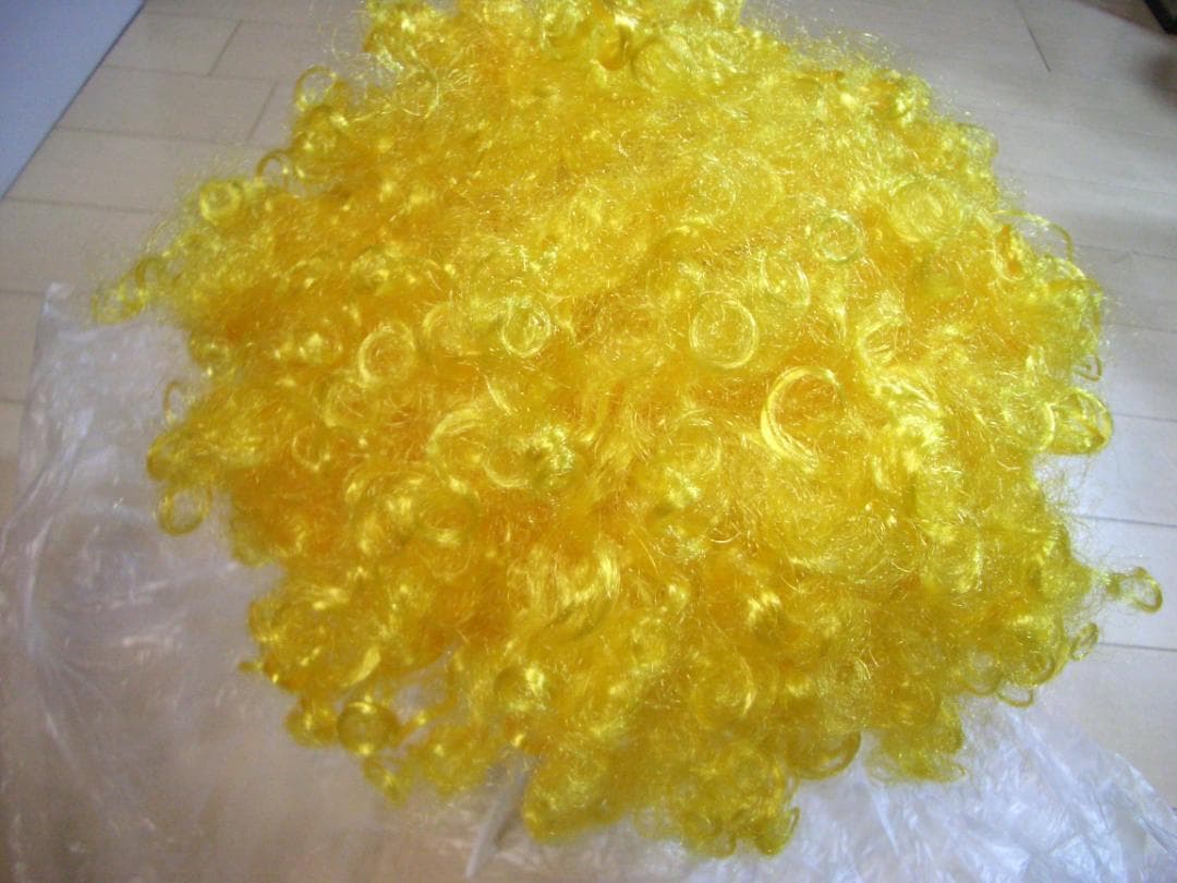 5人分セット　ゴールド　スパンコールつなぎ & BIGサングラス付アフロウィッグ