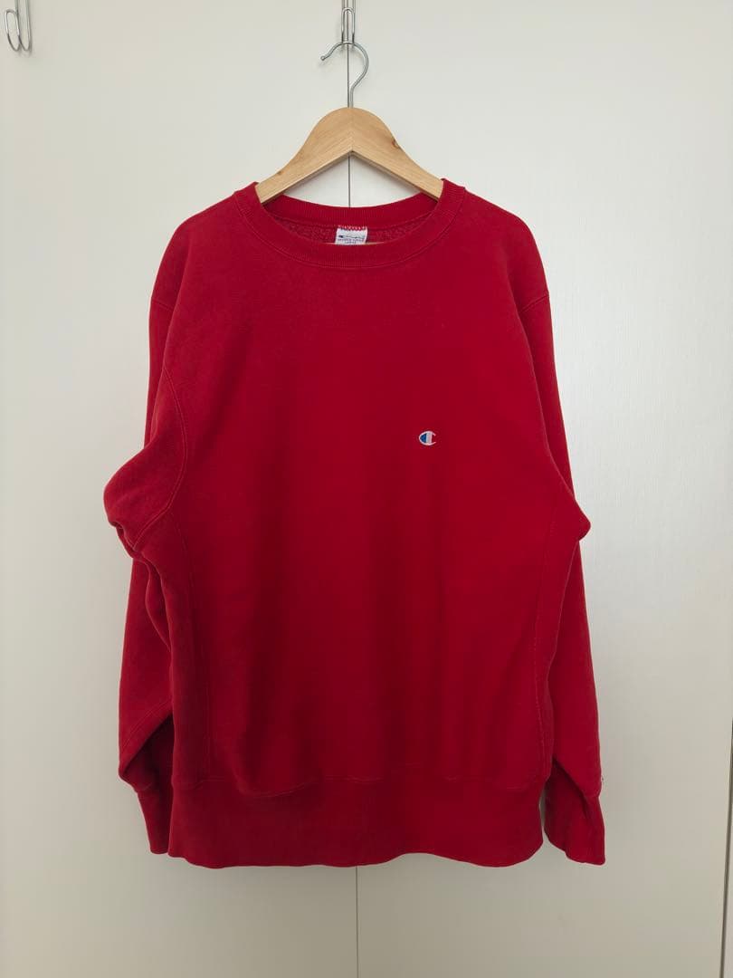 90s USA製 championリバースウィーブ 赤