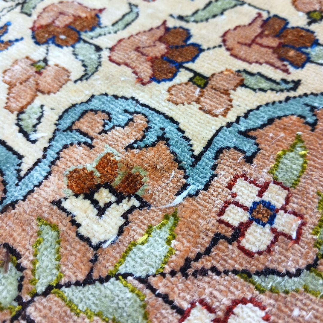 Y3050 トルコ絨毯 カイセリ 手織り72万ノット シルク 128×83㎝