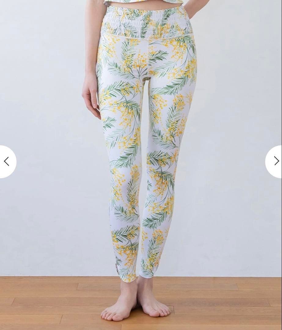 SUKALA スプリングフラワーシャーリングレギンス　ミモザ　L