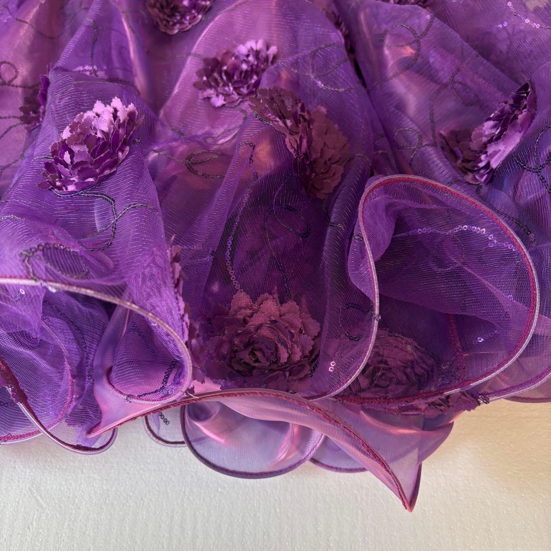 社交ダンス スカート 衣装 紫 パープル ドレス