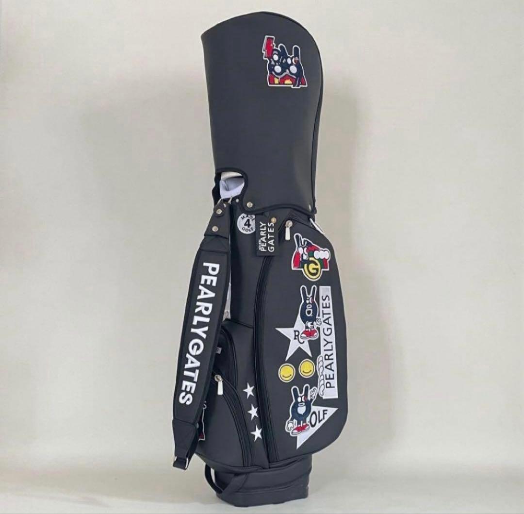 PEARLY GATES ブラックキャディバッグ　パーリーゲイツ　合成革