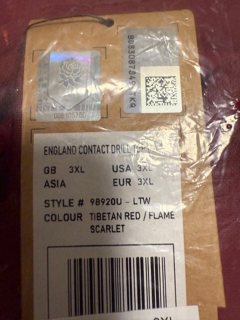 ラグビー　イングランド代表　トレーニングウェア