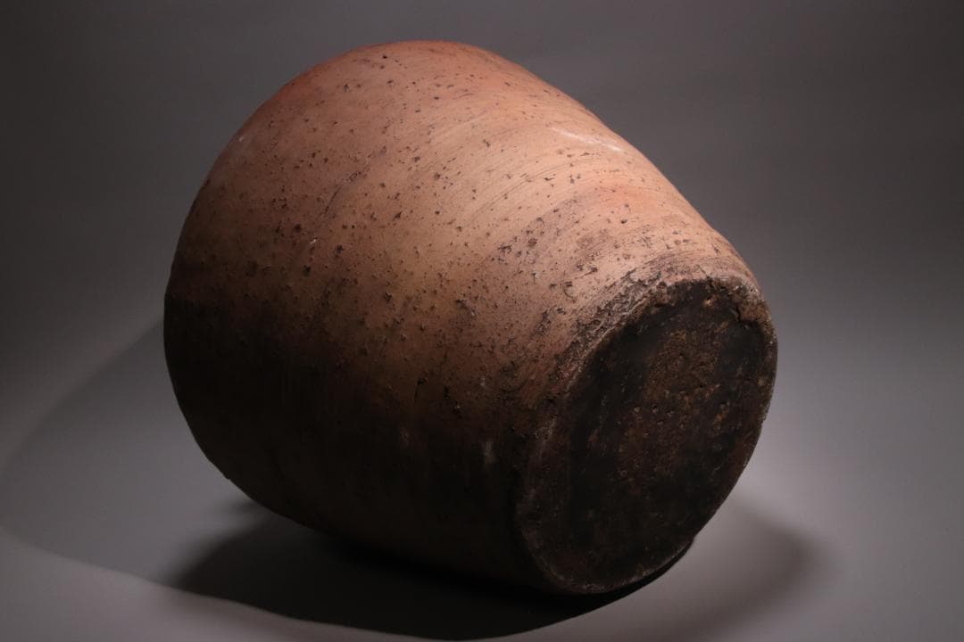 BE793 桃山期~江戸期　古信楽　四耳壷　四耳子　窯印　窯傷　壺　高37.5㎝