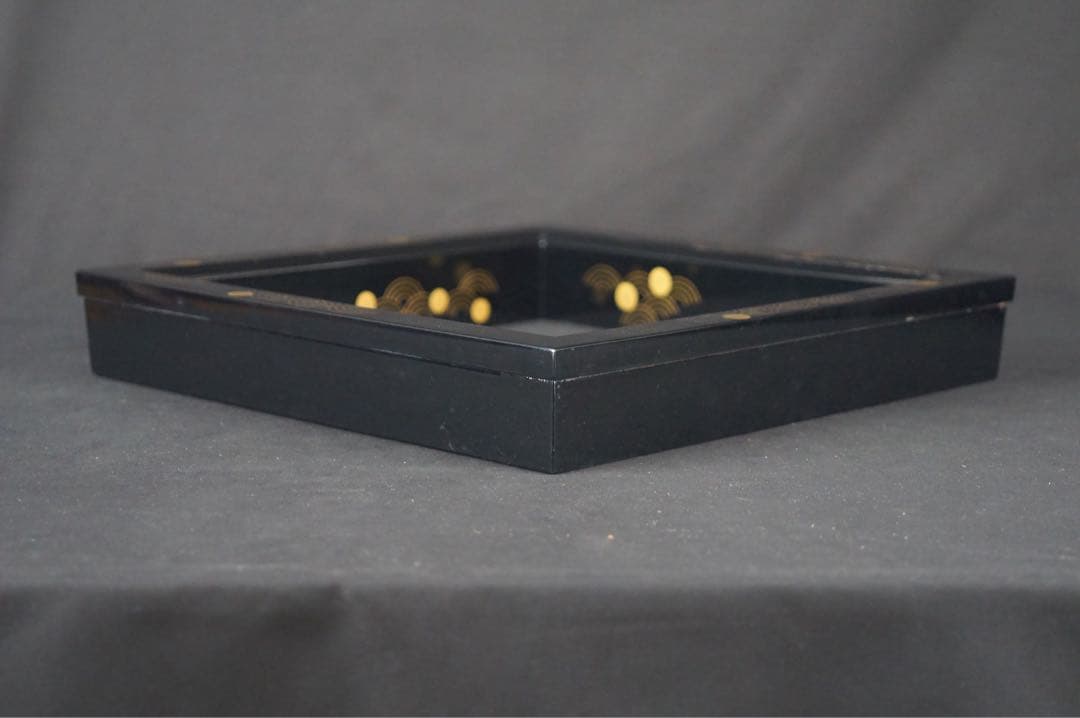 村田宗覚 波つぼつぼ蒔絵 炉縁 共箱 共布 茶道具