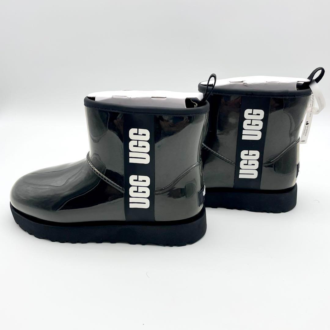 未使用・保管品★アグ　W クラシッククリアミニ　レインブーツ　黒　24cm