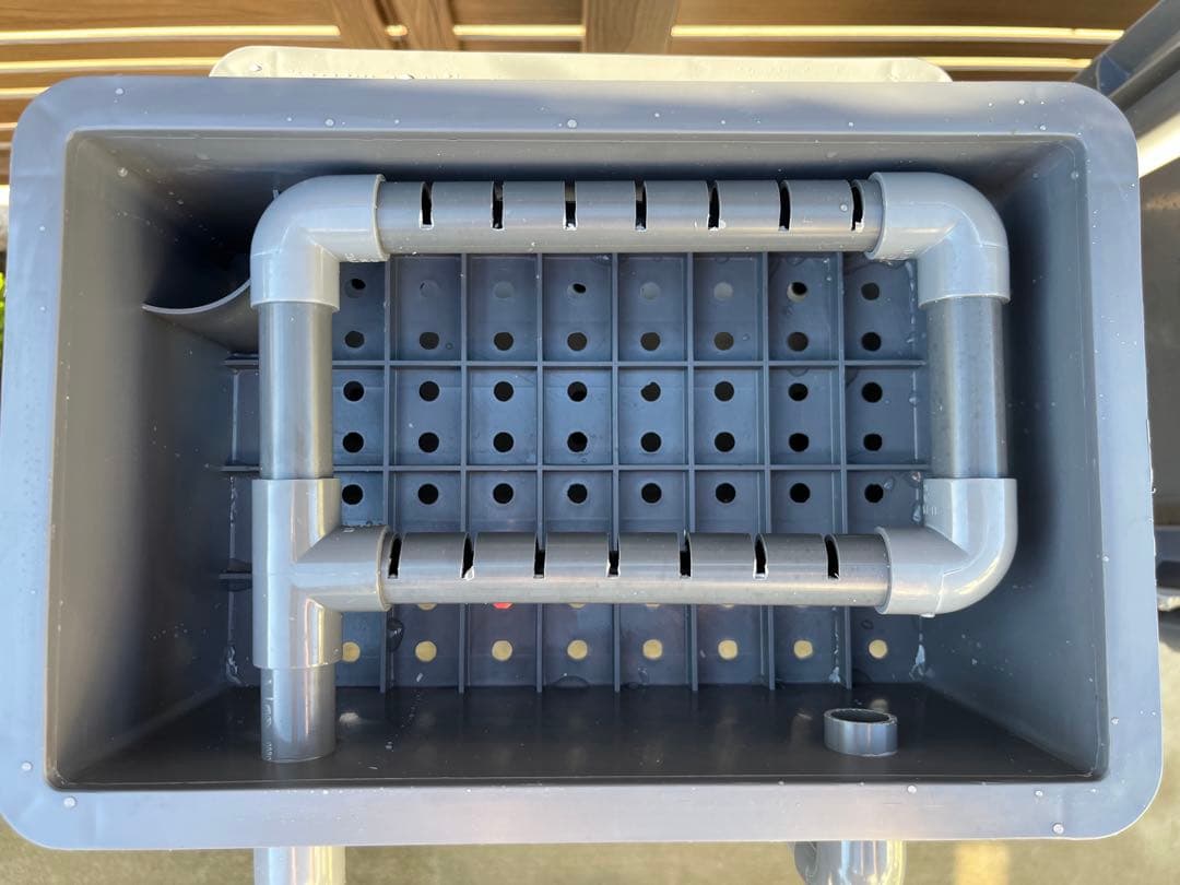 25W水中ポンプ濾過材2段付き　水槽池用フィルター外部式濾過器装置オーバーフロー