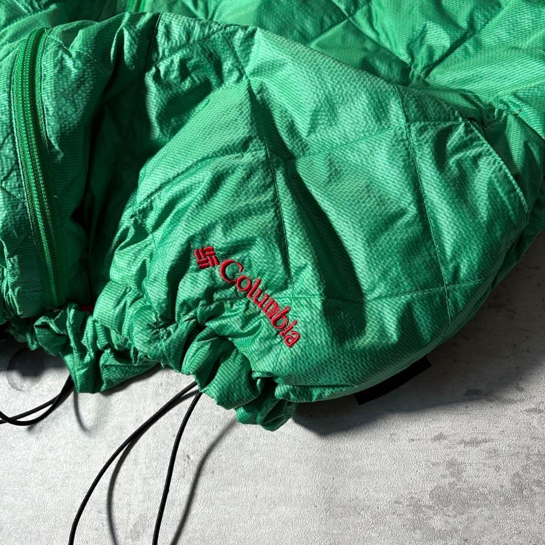 Columbia ダイヤキルト ダウンジャケット 短丈 ドローコード y2k 緑