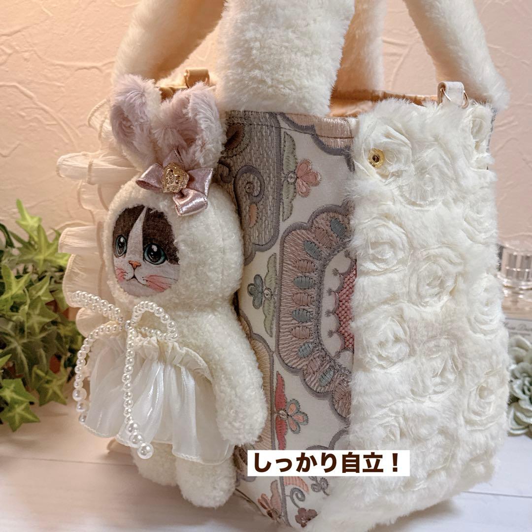 あ*き様 コヤンイサムチョン♡新柄インド刺繍のうさミルクちゃんのラウンドトートバ