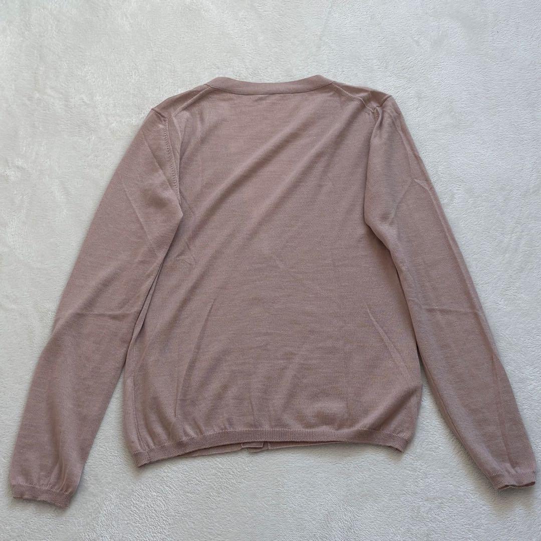 MIU MIU カシミヤシルク Vネック カーディガン ピンクベージュ 42