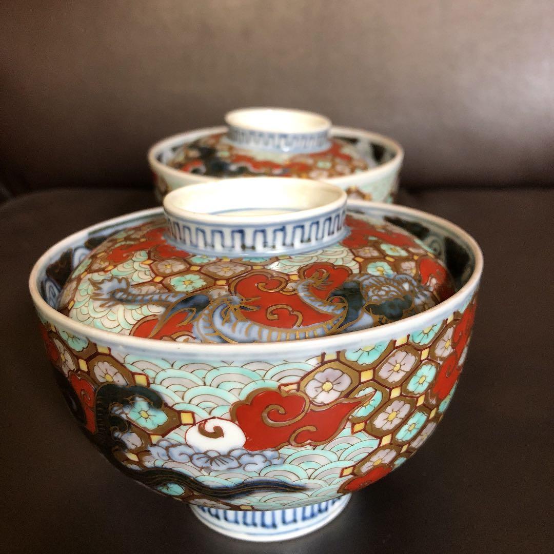 骨董品　太明年製   蓋付お碗　2客