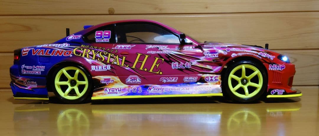 アライブフーン映画S15シルビアLEDボディ＆ヨコモドリパケ2WDフルセット完成