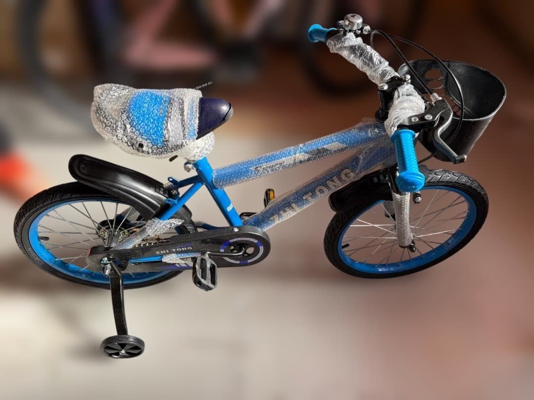 子供用自転車 青 スポーティーデザイン バスケット付き