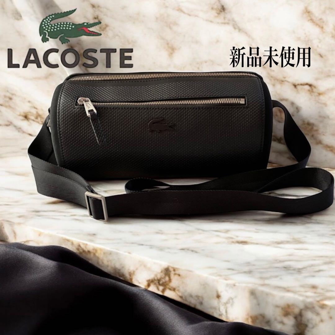 新品✨ラコステ CHANTACO ボストンショルダー 黒収納◎メンズ収納抜群