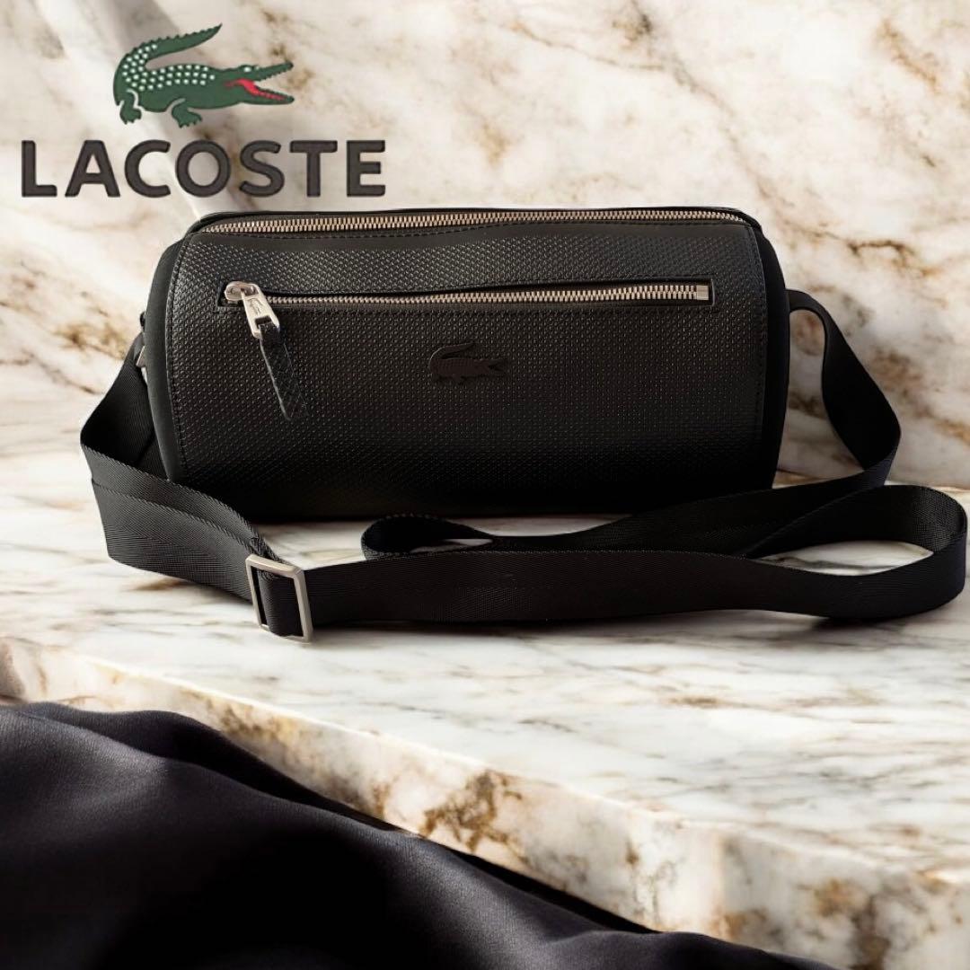 新品✨ラコステ CHANTACO ボストンショルダー 黒収納◎メンズ収納抜群