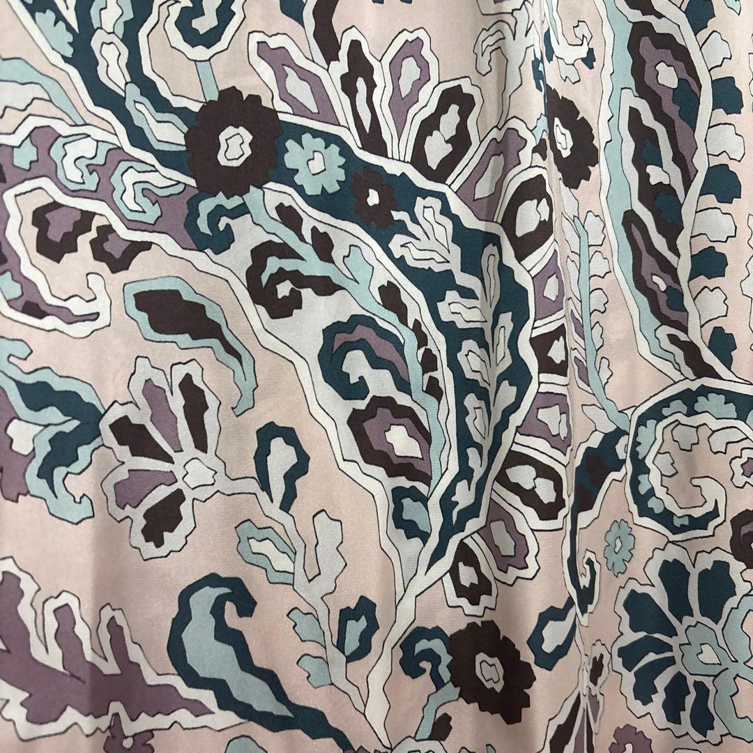 美品ANAYIアナイモダンペイズリーフリルブラウス38Mサイズピンク