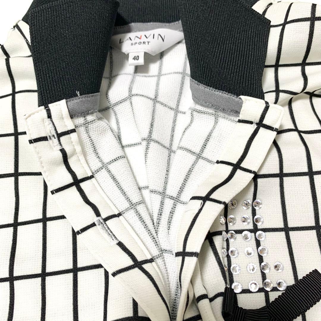 ほぼ未使用✨ランバンスポール ゴルフシャツ チェック ラインストーン 40