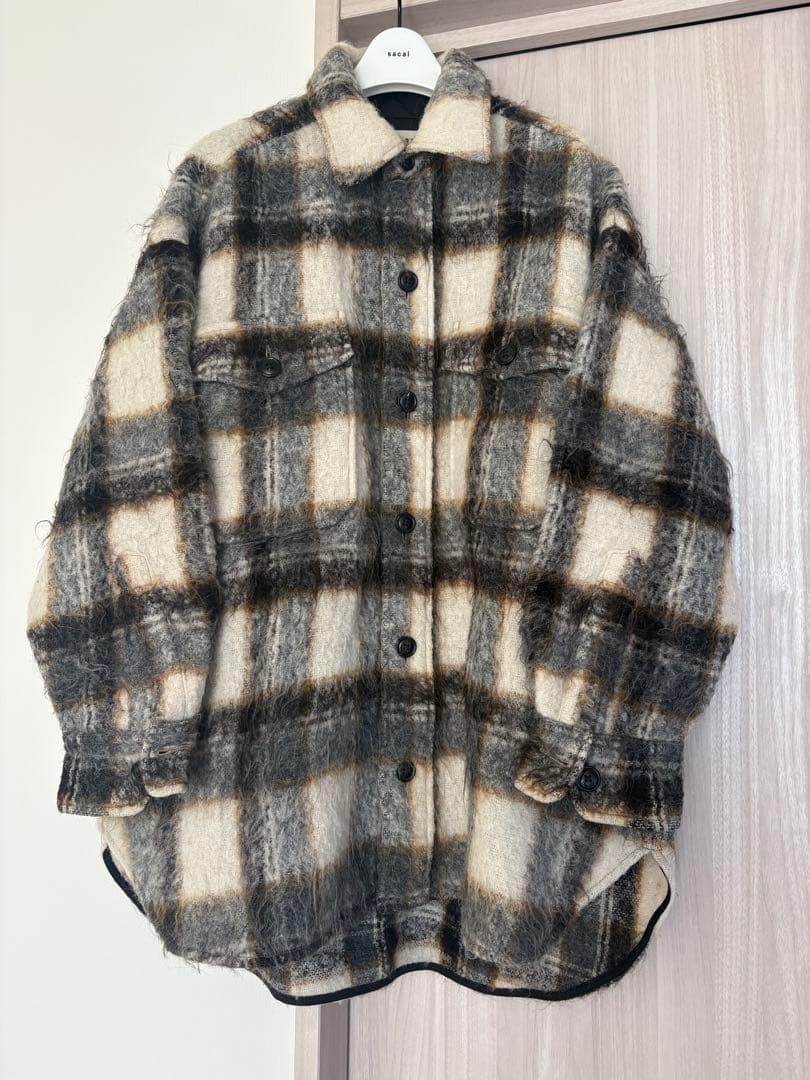 INSCRIRE シャギーチェックオーバーシャツ