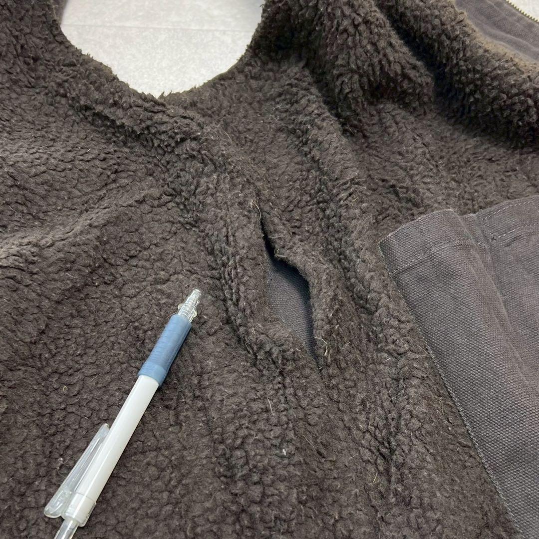 カーハート　ダック　ベスト　ブラウン　フリース　ボア　ビンテージ　茶色