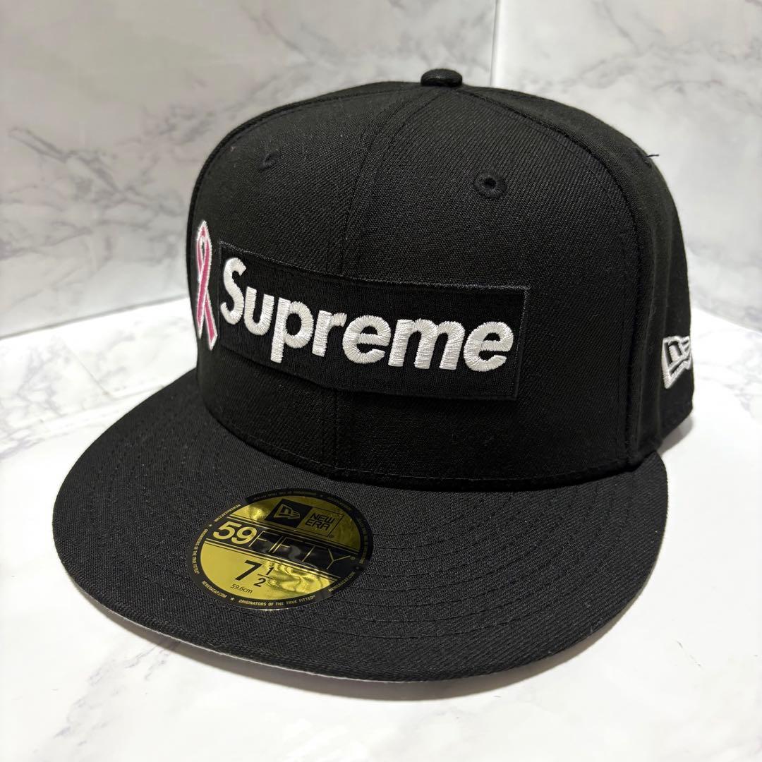y011715 Supreme×NEW ERA コラボキャップ　ブラック59.6