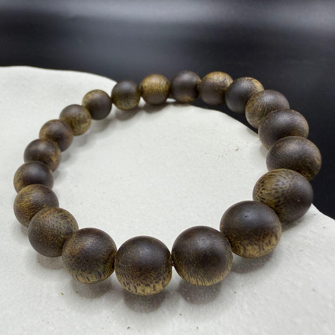 R056 極上緑油伽羅伽楠香奇楠香沈香手串 高級ブレスレット重さ：10.8g